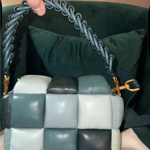 Kate Spade Blue Crossbody Bag with Glossy Finish